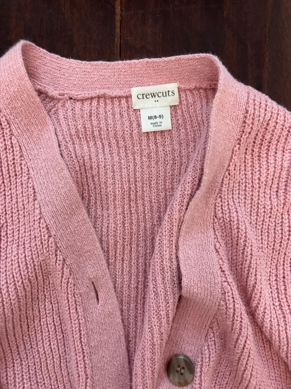 Crewcuts Dusty Pink Ribbed Button-Front Cardigan - Picture 2 of 2